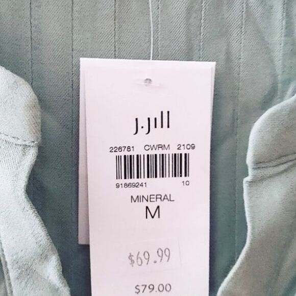 J. Jill Tunic Pintucked Popover Mineral Medium NWT - Picture 3 of 7